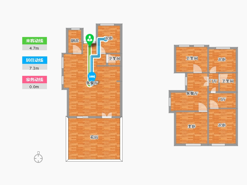 河南省-郑州市-蓝城玫瑰园建面236m2-188.80-户型库-动静线