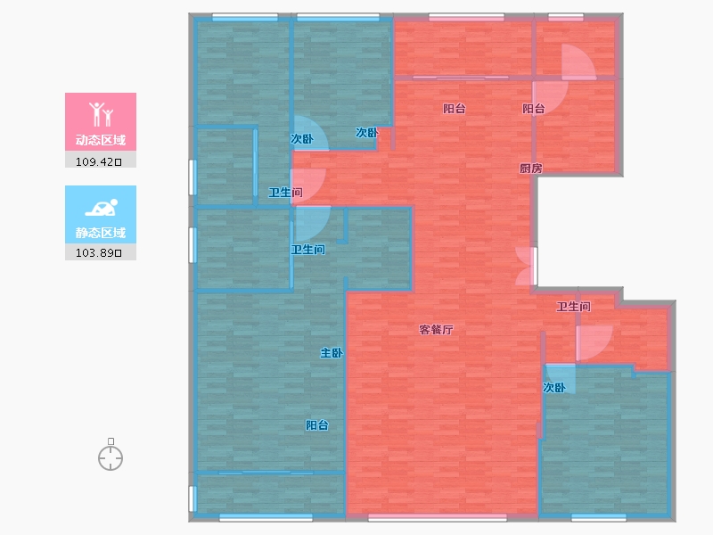 河南省-郑州市-融创中原壹号院建面249m2-199.21-户型库-动静分区