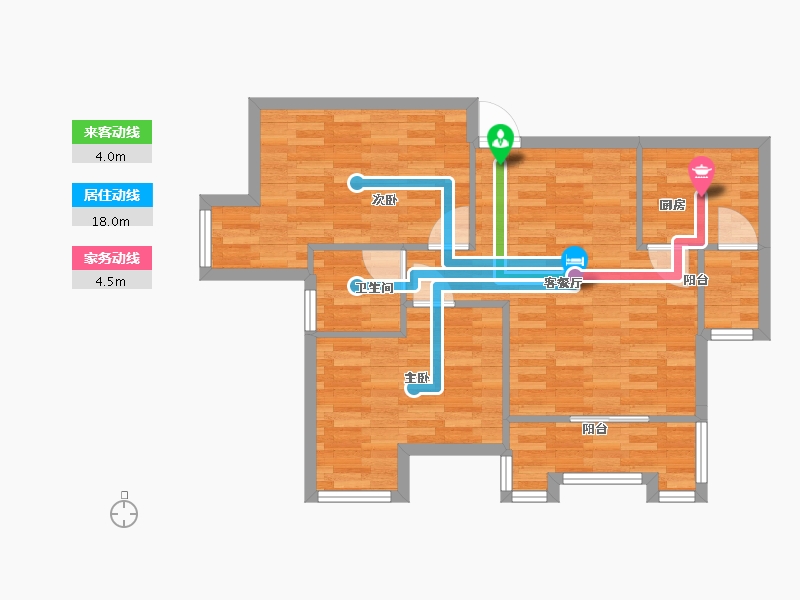 河南省-郑州市-润城时光里建面89m2-71.20-户型库-动静线