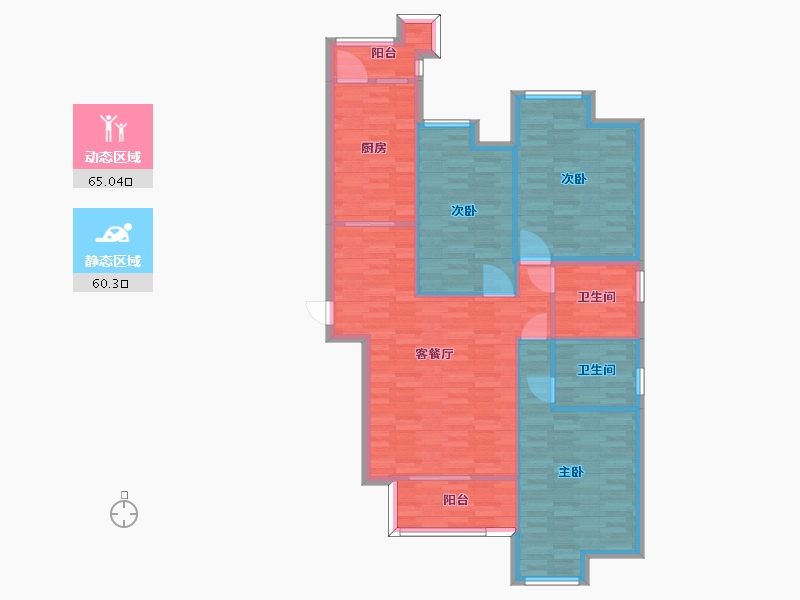 河南省-郑州市-润城时光里建面143m2-114.40-户型库-动静分区