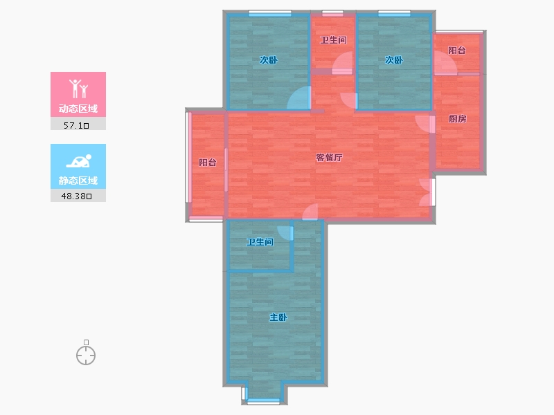 河南省-郑州市-未来华庭建面120m2-96.00-户型库-动静分区