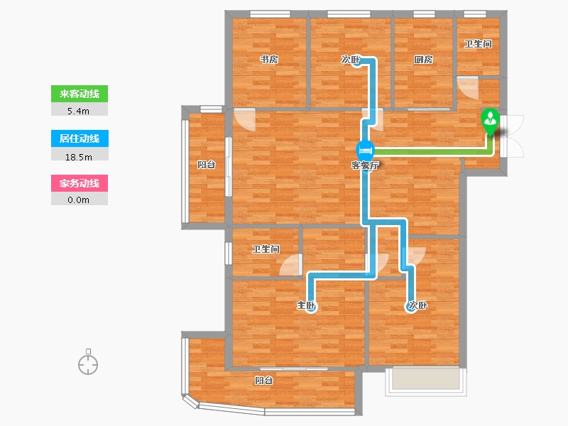 河南省-郑州市-星联岚溪府8号楼,2号楼建面157m2-118.79-户型库-动静线