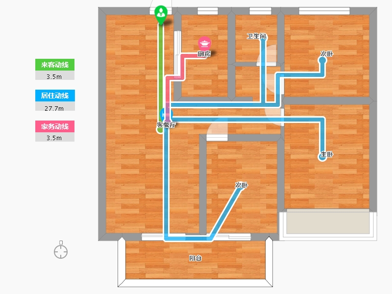 河南省-郑州市-星联岚溪府10号楼建面98m2-65.19-户型库-动静线