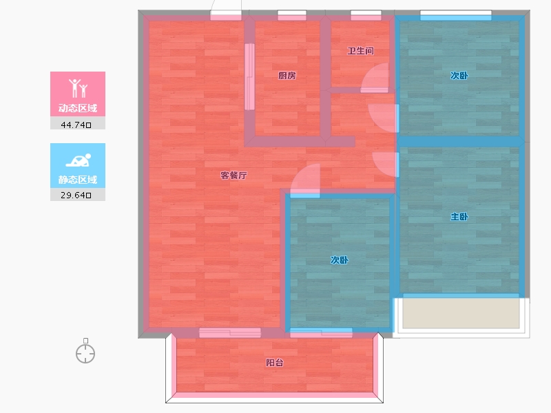 河南省-郑州市-星联岚溪府10号楼建面98m2-65.19-户型库-动静分区