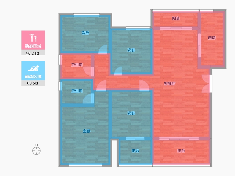 河南省-郑州市-星联御象湖1号楼,3号楼,6号楼建面140m2-112.00-户型库-动静分区