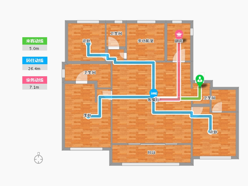 河南省-郑州市-亚新茉莉公馆建面187m2-149.61-户型库-动静线