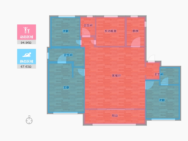 河南省-郑州市-亚新茉莉公馆建面187m2-149.61-户型库-动静分区