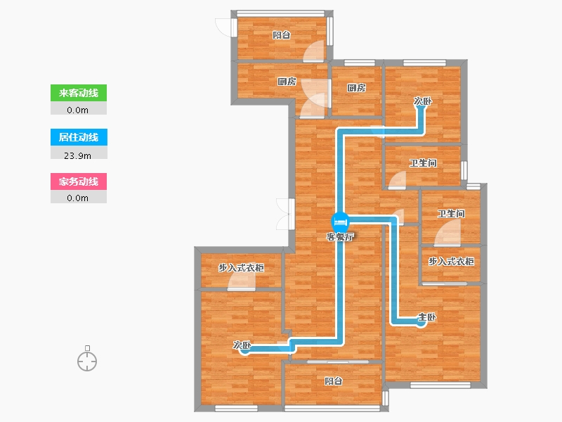 河南省-郑州市-亚新紫藤公馆3号楼,5号楼,6号楼,7号楼,8号楼,9号楼建面141m2-112.80-户型库-动静线