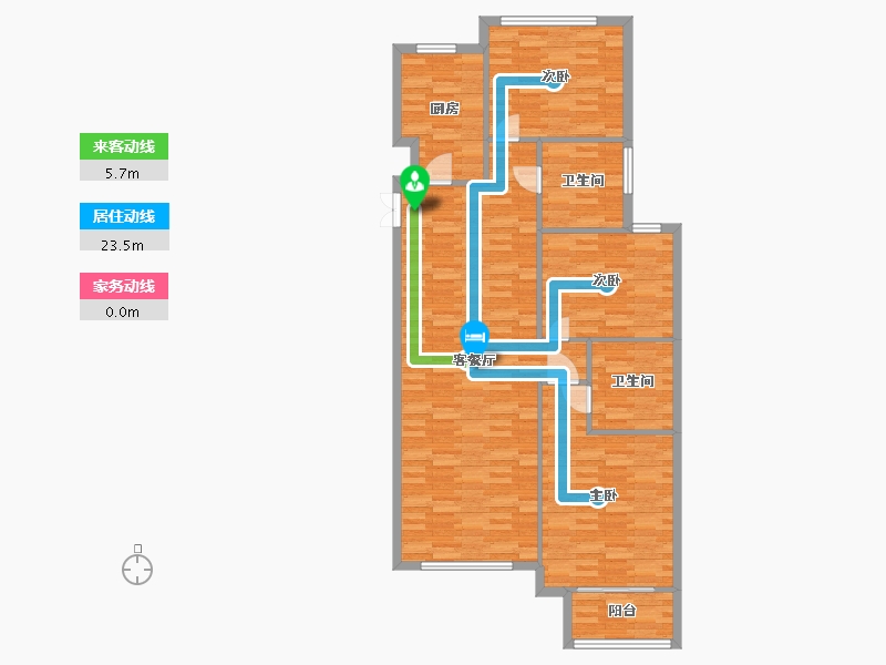 河南省-郑州市-英协生生银河居3号楼建面137m2-109.60-户型库-动静线