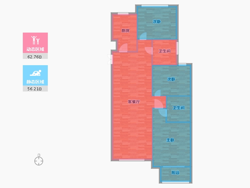 河南省-郑州市-英协生生银河居3号楼建面137m2-109.60-户型库-动静分区