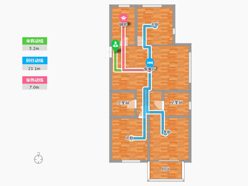 河南省-郑州市-英协生生银河居3号楼建面141m2-112.80-户型库-动静线