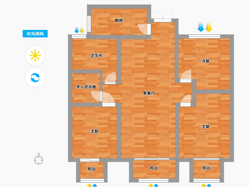 河南省-郑州市-英协生生银河居4号楼建面119m2-95.20-户型库-采光通风