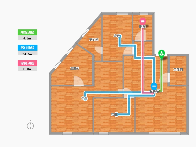 河南省-郑州市-中力龙湾公馆建面194m2-155.21-户型库-动静线