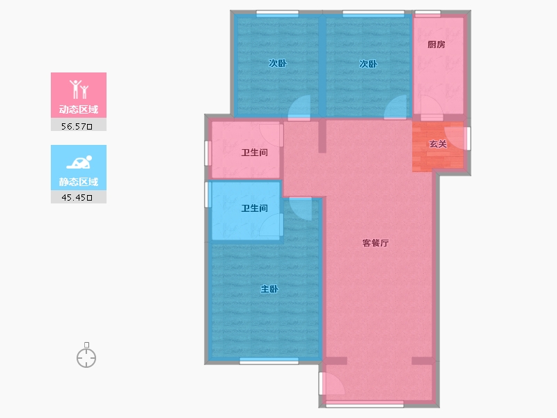 河南省-郑州市-正商湖西学府10号楼,11号楼115m²-92.00-户型库-动静分区