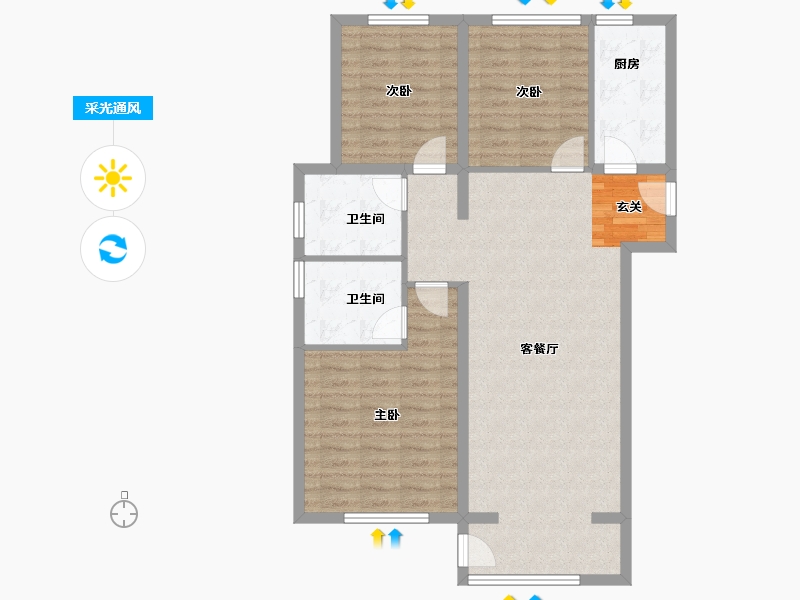 河南省-郑州市-正商湖西学府10号楼,11号楼115m²-92.00-户型库-采光通风