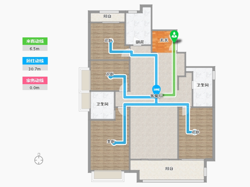 河南省-郑州市-正弘青云筑1号楼183m²-146.40-户型库-动静线