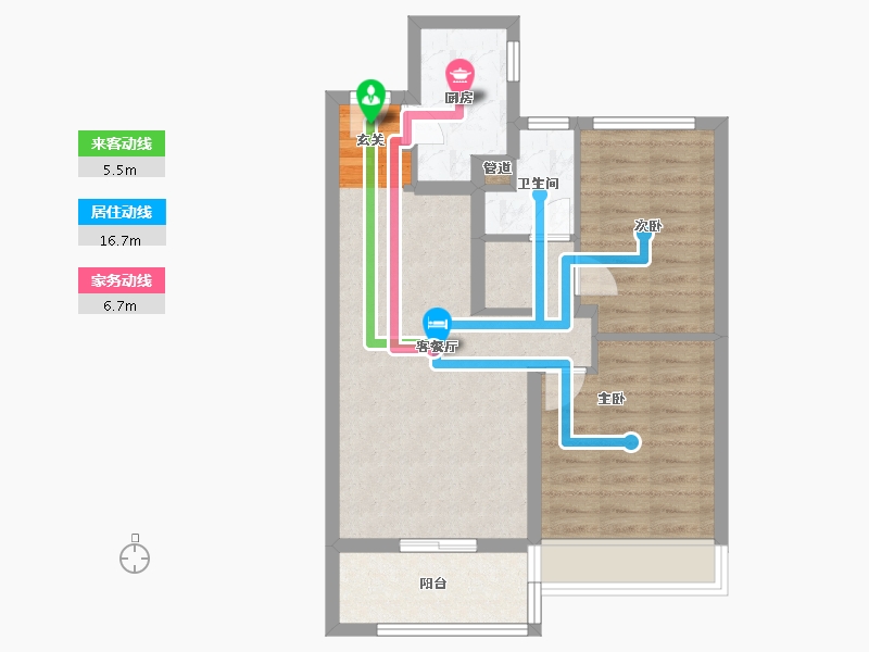 河南省-郑州市-融信朗悦时光之城1号楼,13号楼79m²-63.20-户型库-动静线