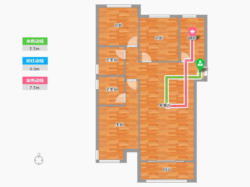 河南省-郑州市-金科城三期4号楼127m²-101.60-户型库-动静线