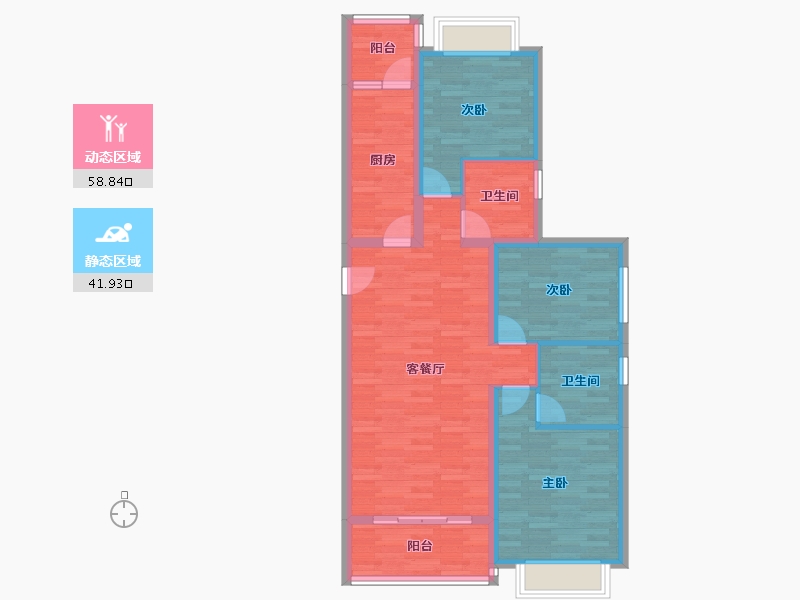 河南省-焦作市-恒大城-89.90-户型库-动静分区