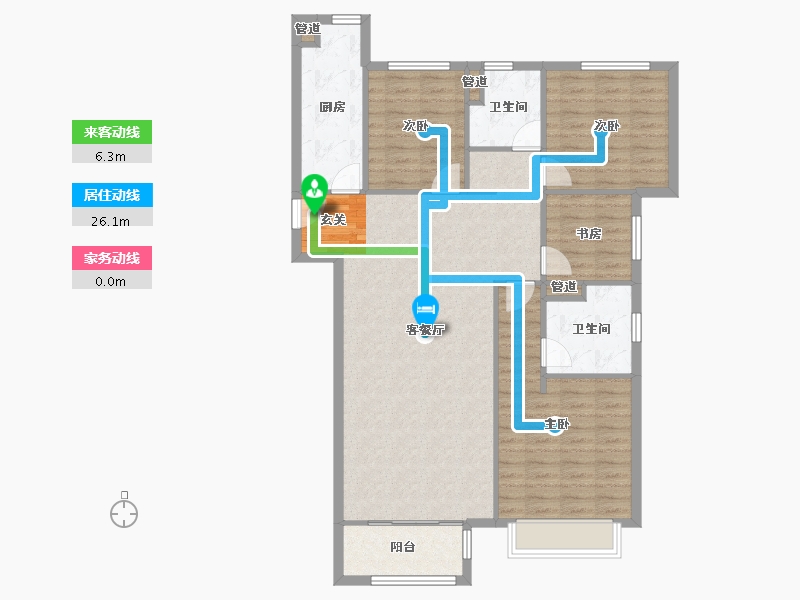 河南省-郑州市-五龙新城二期4号楼138m²-110.40-户型库-动静线