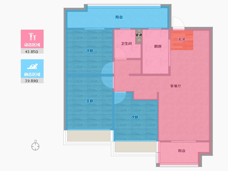 河南省-郑州市-万科城湖心岛七期2号楼,七期3号楼,七期5号楼,七期6号楼,七期7号楼,七期8-76.01-户型库-动静分区