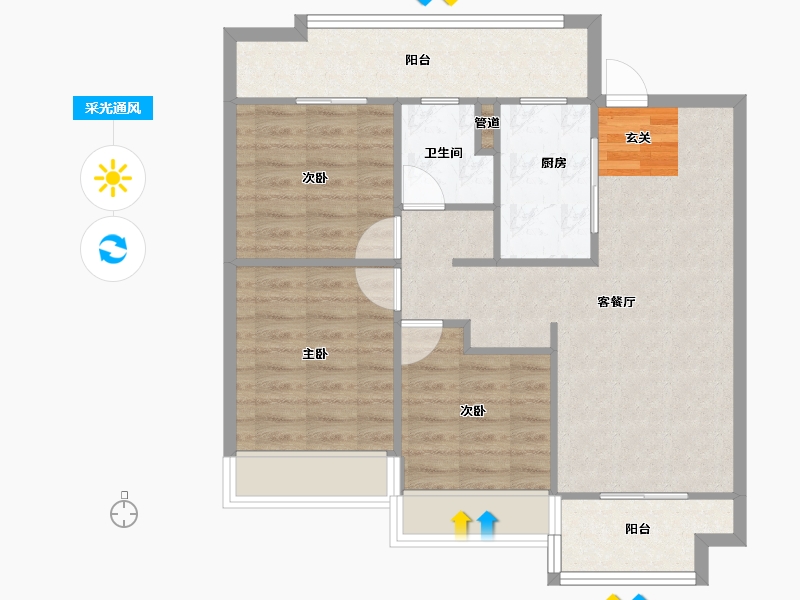 河南省-郑州市-万科城湖心岛七期2号楼,七期3号楼,七期5号楼,七期6号楼,七期7号楼,七期8-76.01-户型库-采光通风