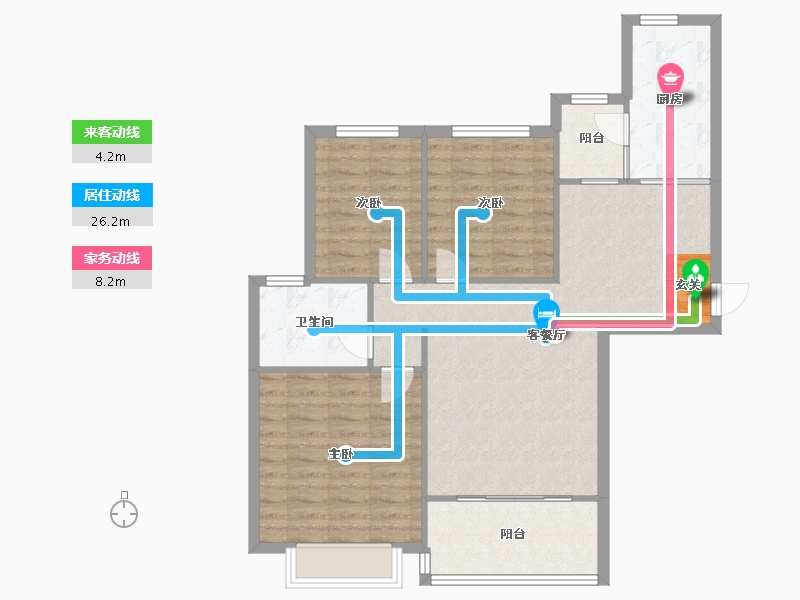 河南省-郑州市-郑州恒大城10号楼,三期９号楼114m²-91.20-户型库-动静线