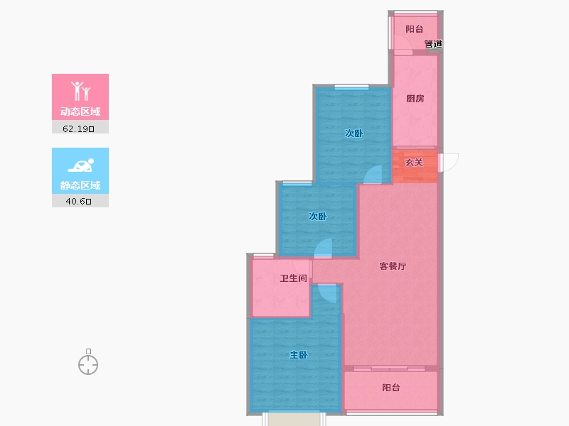 河南省-郑州市-郑州恒大城三期7号楼116m²-92.98-户型库-动静分区