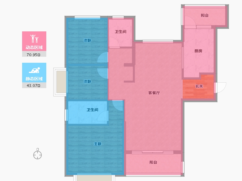 河南省-郑州市-郑州恒大城10号楼129m²-103.20-户型库-动静分区