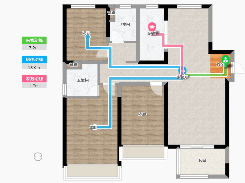 河南省-郑州市-中海万锦熙岸1号楼,7号楼,12号楼121m²-96.47-户型库-动静线