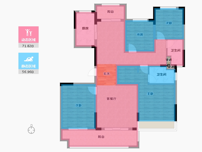 河南省-郑州市-中海万锦熙岸2号楼,6号楼,7号楼,8号楼,9号楼,10号楼,11号楼,-114.40-户型库-动静分区