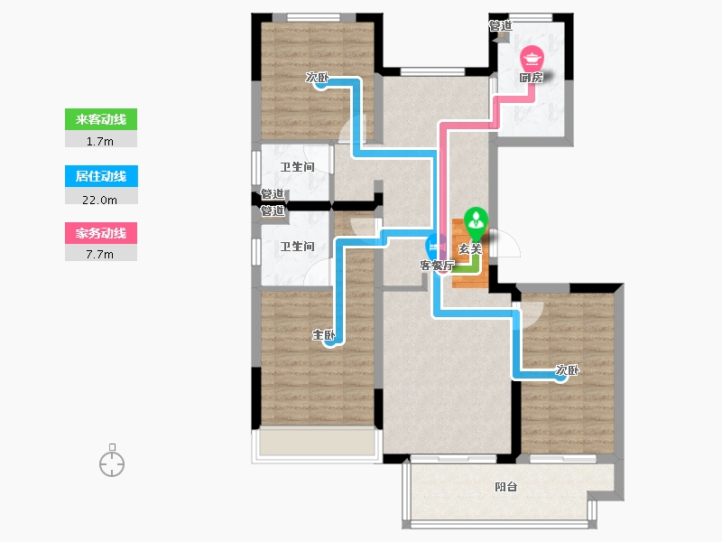 河南省-郑州市-中海万锦熙岸2号楼123m²-98.40-户型库-动静线