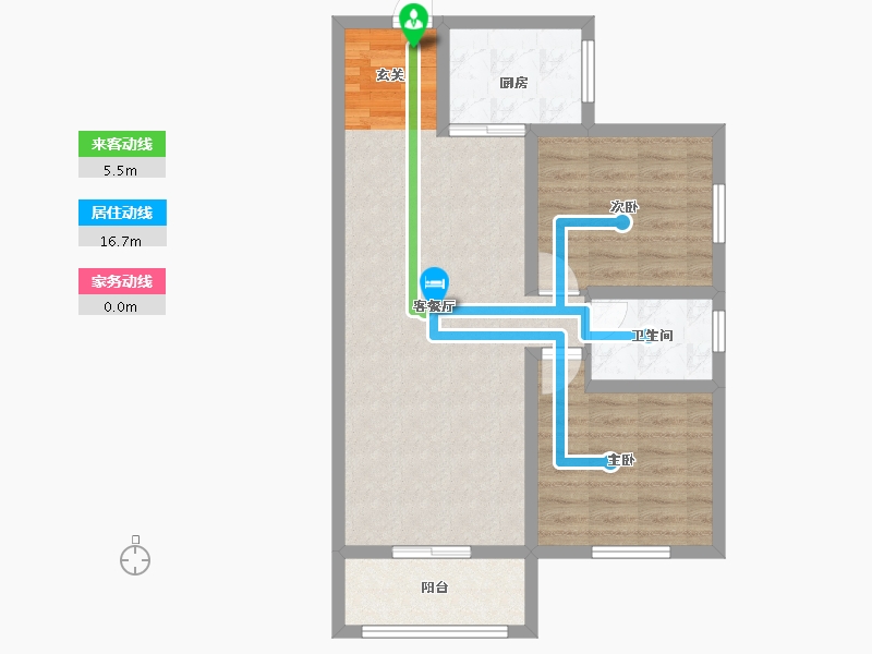 河南省-郑州市-拓丰祥和居2号楼,3号楼89m²-71.20-户型库-动静线