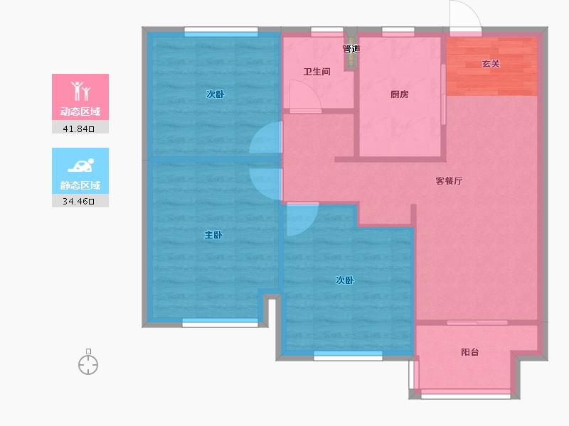 河南省-郑州市-万科溪望4号楼,3号楼,1号楼,2号楼95m²-69.21-户型库-动静分区