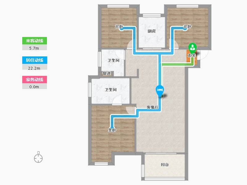 河南省-郑州市-万科溪望4号楼,3号楼,1号楼,2号楼123m²-90.84-户型库-动静线