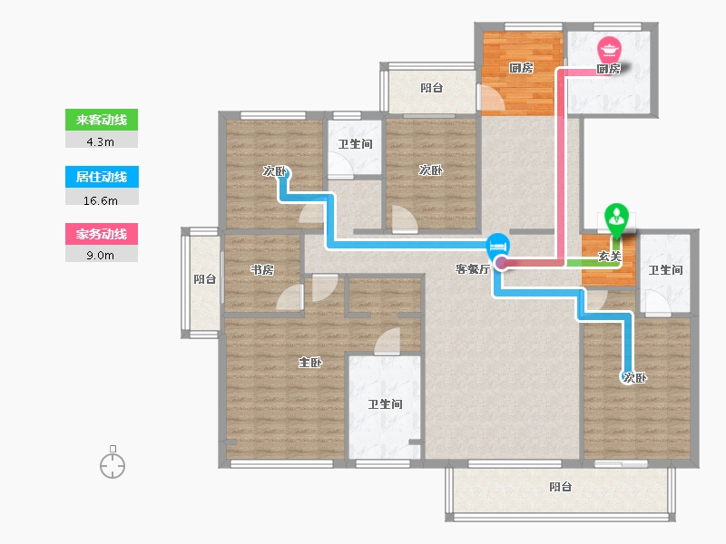 河南省-郑州市-亚新海棠公馆6号楼,7号楼,9号楼,10号楼,11号楼200m²-160.00-户型库-动静线