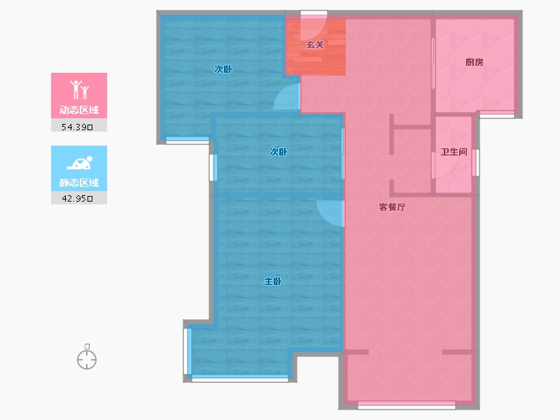 河南省-郑州市-富田九鼎世家18号楼111m²-88.80-户型库-动静分区