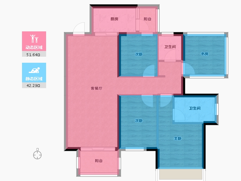 广西壮族自治区-南宁市-保利翎峯台-83.32-户型库-动静分区