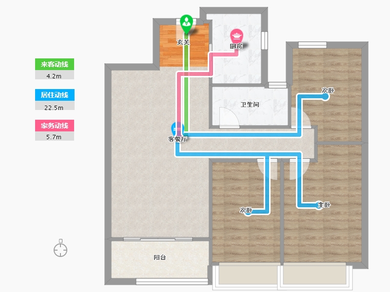 河南省-郑州市-绿城明月滨河17号楼,22号楼103m²-82.50-户型库-动静线