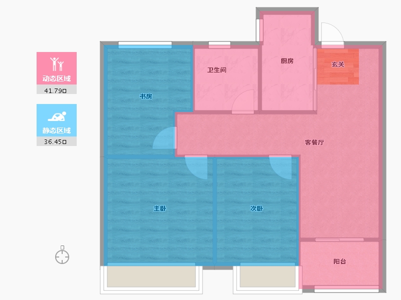 河南省-郑州市-绿都东澜岸1号楼,2号楼,3号楼,5号楼,6号楼,7号楼89m²-71.20-户型库-动静分区