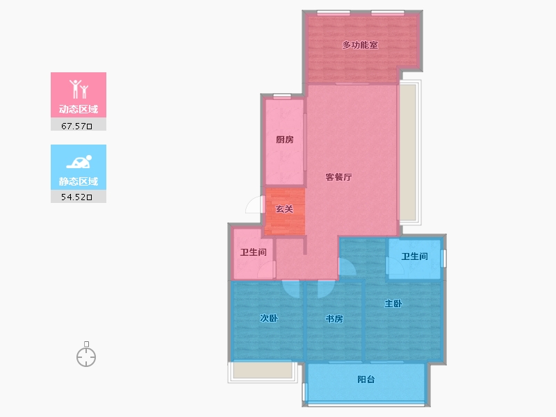 河南省-郑州市-绿都东澜岸2号楼,3号楼,6号楼,7号楼140m²-112.00-户型库-动静分区