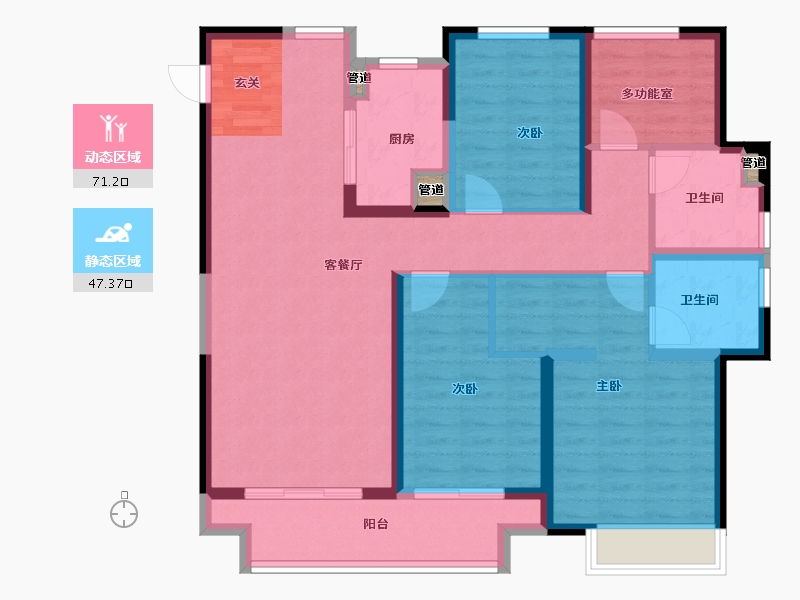 河南省-郑州市-融侨雅筑10号楼133m²-106.40-户型库-动静分区