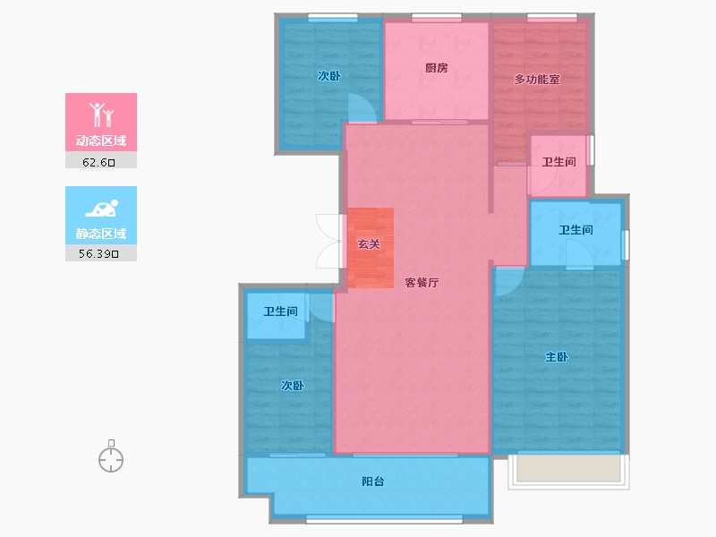 河南省-郑州市-融侨雅筑6号楼137m²-109.60-户型库-动静分区