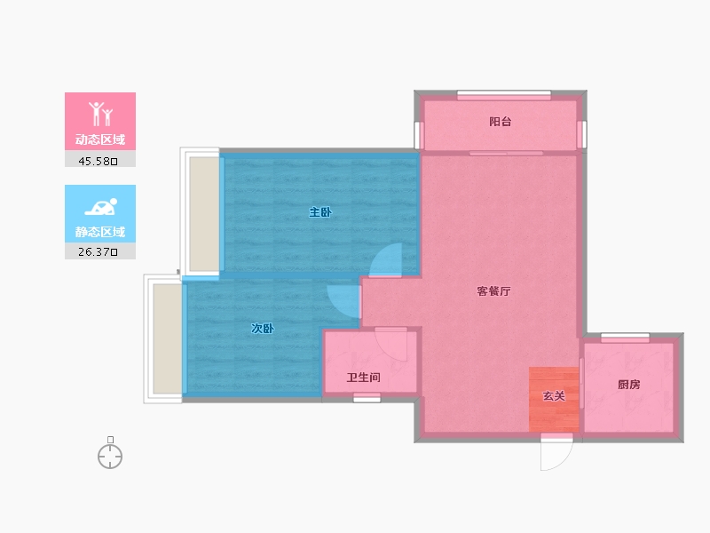 河南省-郑州市-裕华行园6号楼82m²-65.50-户型库-动静分区