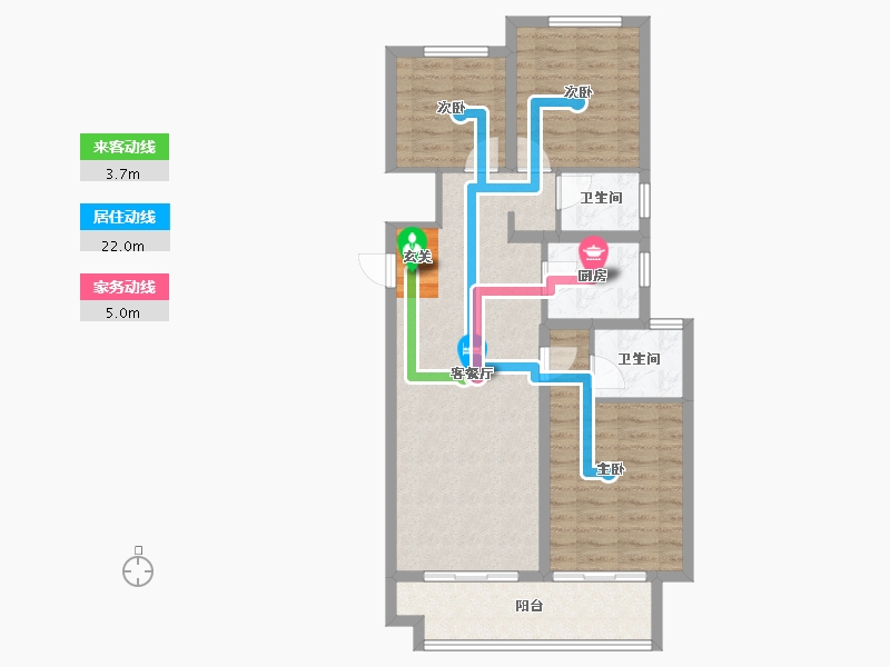 河南省-郑州市-荥阳领地天屿1号楼102m²-81.59-户型库-动静线