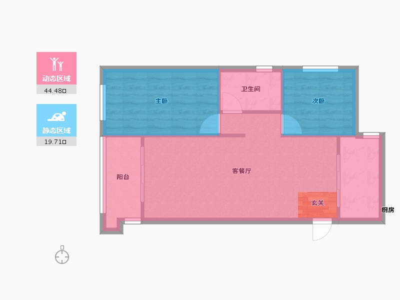 河南省-郑州市-正商博雅华庭1号楼,2号楼73m²-58.41-户型库-动静分区