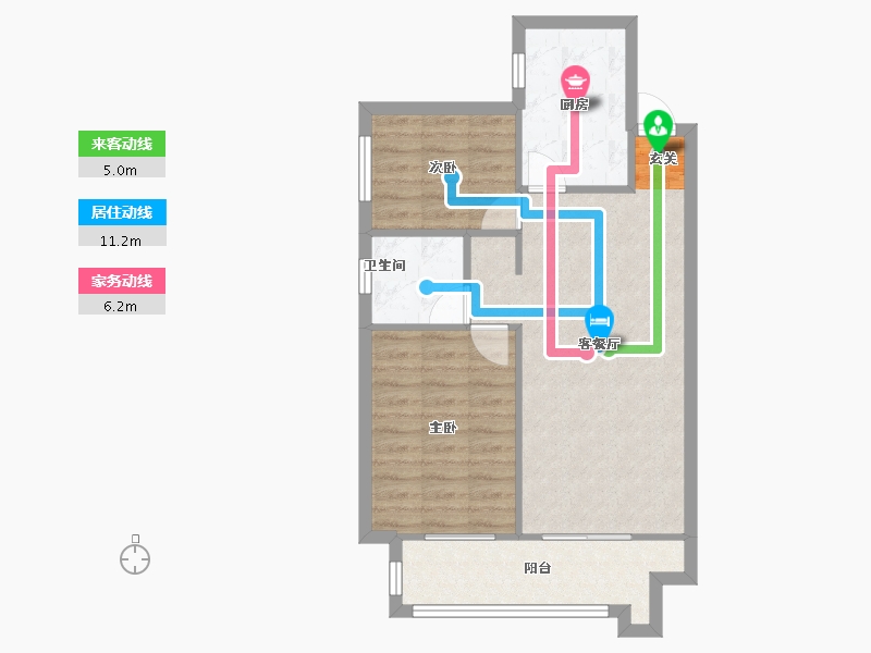 河南省-郑州市-正商博雅华庭1号楼,2号楼80m²-64.00-户型库-动静线