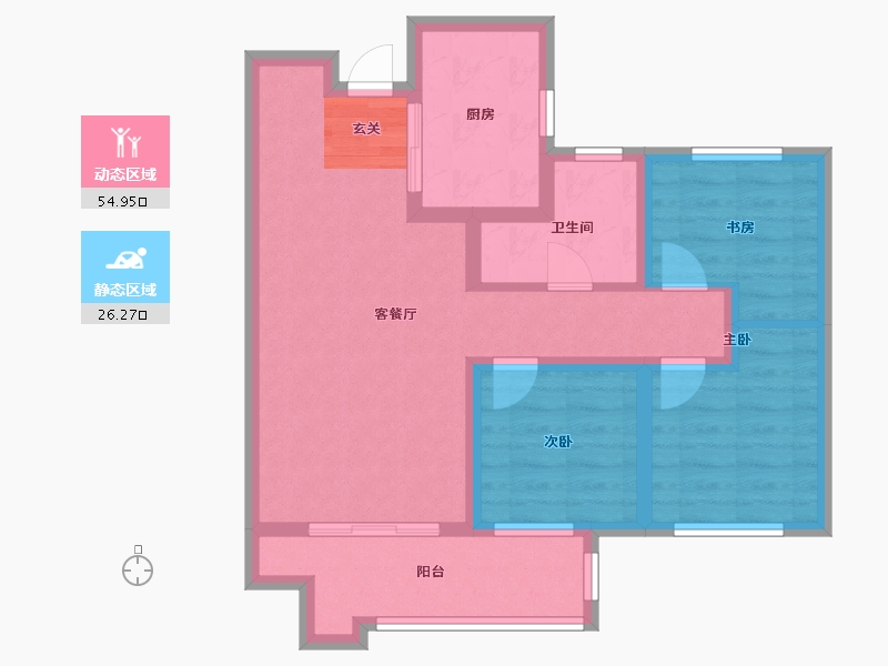 河南省-郑州市-正商博雅华庭1号楼,2号楼89m²-71.20-户型库-动静分区