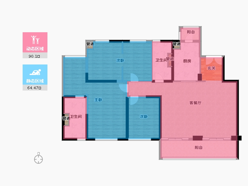 河南省-郑州市-康桥美庐湾175㎡户型175m²-140.00-户型库-动静分区