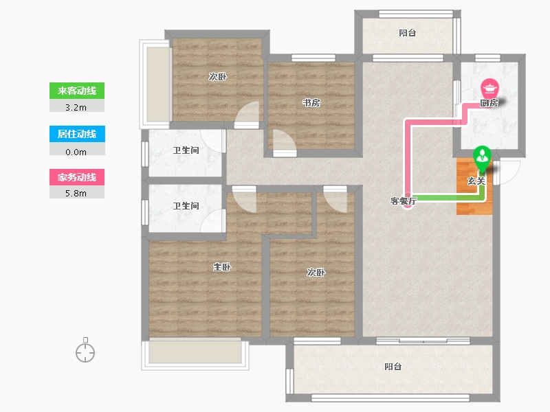 河南省-郑州市-中海天悦府8号楼,6号楼,7号楼142m²-113.64-户型库-动静线